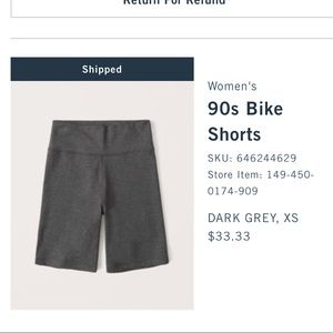 Abercrombie biker shorts XS.